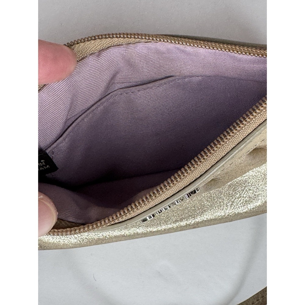 Coach Wristlet Metallic Gold Pleated Leather 43431 Wristlet Clutch - Picture 4 of 12